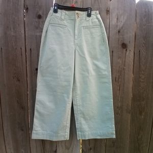 A New Day High Rise Cropped Wide Leg Aqua Pants Size 4 Stretch Modified Waist